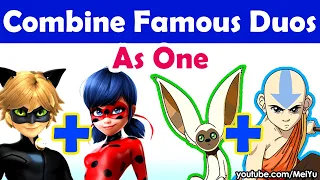 Draw 2 Famous Characters as One - Character Duos Mashup Art Challenge | Miraculous Avatar | Mei Yu