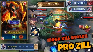 MEGA KILL Stolen | Zill Jungle Pro Gameplay With Best Build | Arena of Valor Zill Moonlight