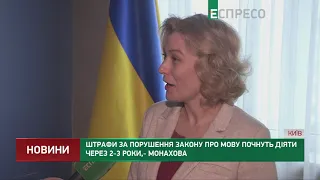 Штрафи за порушення закону про мову почнуть діяти через 2-3 роки,- Монахова