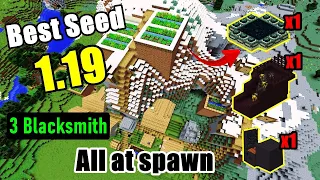 Best Seed 1.19 Spawn at Village | Stronghold | Fortress | Besion | Pe & Bedrock