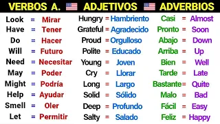 👉✨ LECCION DE INGLES: 100 Verbos Auxiliares - 100 Adjetivos - 100 Adverbios 📚 | Domina el Inglés ✅