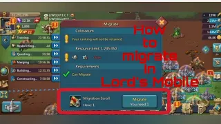 How to Migrate from one kingdom to Another Kingdom | Lord's Mobile |