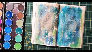 Painting book pages, creating fodder - Starving Emma