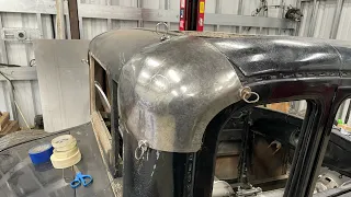 Learning to metal shape; Ford Model A roof corners