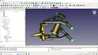FreeCAD + MBDyn double wishbone car suspension supported on flexible beams