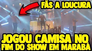 Gusttavo Lima tira a camisa no fim do show e leva as fãs a loucura, ao encerrar seu show em Marabá