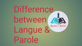 Difference between Langue Parole