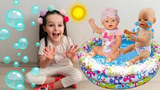 Kız Evcilik Videoları!Ada Bebeğini Banyo Yaptırıyor!Kız Evcilik Videoları,Havuz Oyun@BabyDollKids