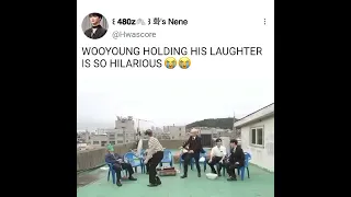 Wooyoung holding his laughter cuz of Yunho is most hilarious 🤣