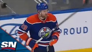 Oilers' Leon Draisaitl Assists Evander Kane Goal With Perfect No-Look Backhand Pass