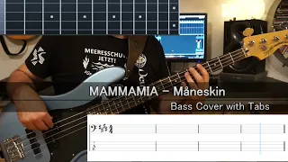 MAMMAMIA - Måneskin (Bass Cover with Score and Tabs in video)