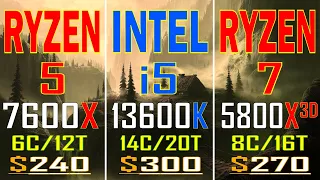 RYZEN 7 5800X3D vs INTEL i5 13600K vs RYZEN 5 7600X // PC GAMES BENCHMARK TEST ||
