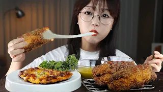 ASMR PIZZA WAFFLE & PIZZA CORN DOGS🍕🌭 | COOKING & MUKBANG | EATING SOUNDS