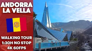 Walking Tour to Andorra La Vella, Andorra  - 4K ULTRA HD 60FPS