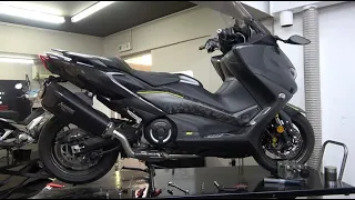 Akrapovic installation on YAMAHA TMAX 560 Anniversary edition 2021