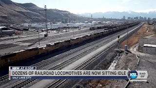 Dozens Of Railroad Locomotives Sitting Idle North Of Salt Lake