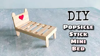 DIY Miniature Furniture Bed -  Popsicle Stick Art