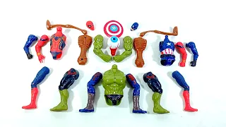 avengers superhero toys.. spiderman vs hulk smash vs siren head vs captain america.. merakit mainan.