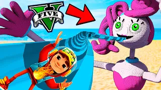 JAKE de FOGO no TOBOGÃ da MOMMY LONG LEGS no GTA 5 ! ( Subway Surfers )