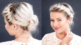 French Braids Messy Bun For Short Hair | Milabu