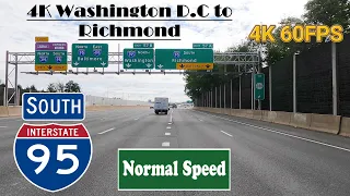 4K Washington D.C to Richmond ASMR.  Interstate 95 South. I 95 South