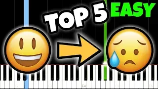 Top 5 Happy Songs Turned Super Sad On Piano [Easy Piano Tutorial]