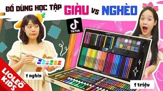 ĐỒ DÙNG HỌC TẬP CÔNG CHÚA GIÀU CÓ vs NGHÈO KHÓ - Bộ màu 1 triệu vs bộ màu 1k!!!