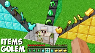 What if YOU MIX ALL ITEMS WITH GOLEM in Minecraft ? SWORD OR ARMOR OR TOOLS ?