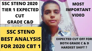 SSC STENO 2020 EXPECTED CUT OFF 2020 | SSC STENO 2020 TIER 1 EXPECTED CUT OFF | SSC STENO CUTOFF