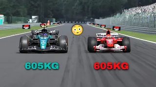 WHAT IF 2023 F1 CARS WEIGHED THE SAME AS THE F2004! 🤯