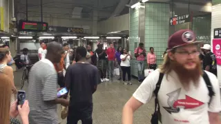 John Legend , "All of Me",   New York - concert in the subway