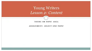 Young Writers Hymn Writing Workshop - Lesson 2: Content