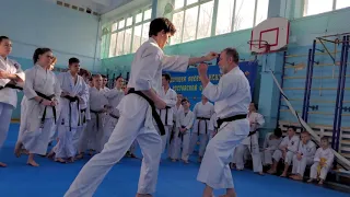 Kumite with Shihan Dormenko Andrey 8 Dan ISKF. Lessons in Dojo