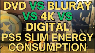 PS5 Slim Energy Consumption: DVD vs Blu-Ray vs 4K Ultra HD vs Digital 4K UHD | March 2024 #gaming