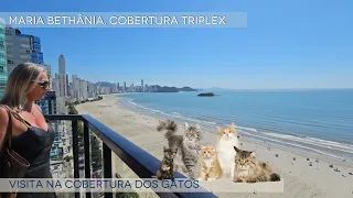 Maria Bethania, cobertura triplex frente mar, com muita vista, sol, suítes e gatos!
