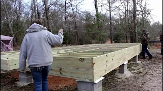 Off Grid Cabin Build | Installing Plywood SubFLOOR  | Episode 2