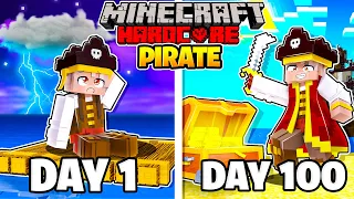 I Survived 100 Days as a PIRATE in Hardcore Minecraft!