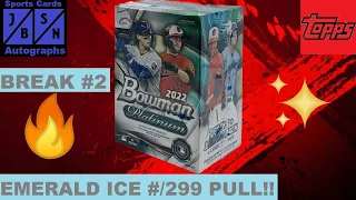 I Pulled THIS Emerald Ice Parallel To 299!!! | 2022 Bowman Platinum Baseball Blaster Box Break #2