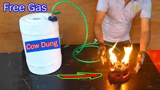 How to make Free Energy Gas from Cow Dung | Amazing technology to use free gas from garbage.