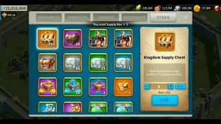 Rise Of Kingdoms/Pre-kvK Season 4/ Opening 255 kingdom supply chest/INSANE speed ups.