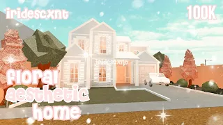roblox ; bloxburg speed build ; floral aesthetic roleplay house/home ; iridescxnt ☁️