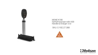 HEINE K180 Opthalmoscope with USB Handle Charger 3 5v C 182 27 388