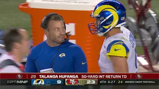 Talanoa Hufanga PICK 6 on Matthew Stafford