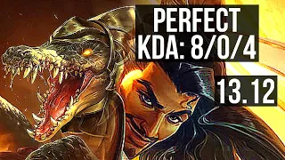 RENEKTON vs AKSHAN (TOP) | 8/0/4, 3.1M mastery, Legendary, 300+ games | EUW Diamond | 13.12