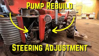 Massey Ferguson 65 Upgrades | Part 3 | Power Steering Pump Rebuild | Steering Adjustment