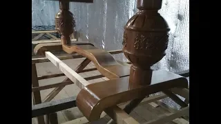 Резные ножки для обеденного стола из массива дуба (резьба)woodcarving