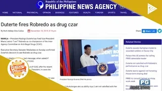 NEWS & VIEWS: #Duterte fires Robredo as drug czar