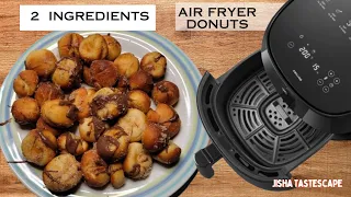 2 Ingredient AIR FRYER DONUTS Recipe🍩Quick & Easy Air Fryer Donuts! No Oven, No fry homemade Donuts