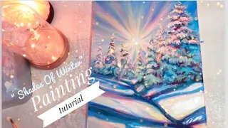 HOW TO PAINT A WINTER LANDSCAPE / ACRYLIC PAINTING TUTORIAL/ FOR BEGINNERS! STEP BY STEP