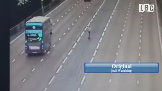 CCTV footage shows drunk e-scooter rider use motorway to get home after night out